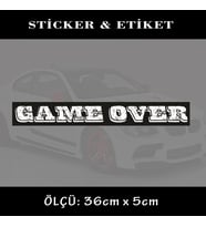 GAME OVER oto sticker yazı - araba kask motosikler kamyonet minibüs uyumlu etiket