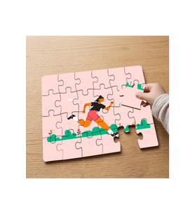 Spor Yapan Mutlu Kız Tasarımlı 24 Parça Ahşap Çocuk Puzzle MPK0990