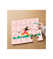 Spor Yapan Mutlu Kız Tasarımlı 24 Parça Ahşap Çocuk Puzzle MPK0990