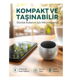 Mey İthalat® Kablosuz Mini Hoparlör Şarjlı TWS Destekli Kompakt Ses Sistemi Yeni Nesil