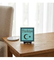 Türkiye Silüetli Şık Dekoratif Parça, Yaşam Alanınızın Enerjisini Yükselten Modern Tasarım 10x10 cm