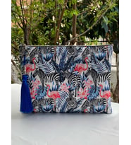 Mavi Flamingo Clutch Çanta