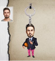 Kişiye Özel Sporcu Karikatürlü  Ahşap Anahtarlık Bay-12-Eco