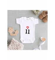 Bebek Konum 11 Baskılı Beyaz Zıbın