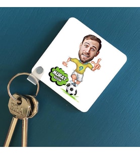 Kişiye Özel Futbolcuya Hediye Karikatürlü Anahtarlık