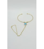 Golden Blue Heart Şahmeran Bileklik