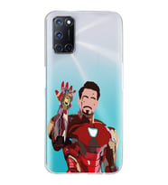 Oppo A52/A72/A92 Uyumlu Iron Man Desenli Şeffaf Telefon Kılıfı