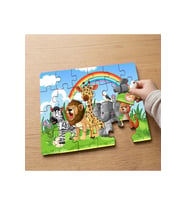 Gökkuşağı - Sevimli Hayvanlar Tasarımlı 24 Parça Ahşap Çocuk Puzzle