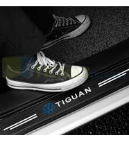 Volkswagen Tiguan Logo Karbon Kapı Eşiği Koruma Araba Etiket Oto Sticker Yapıştırma 4 Parça