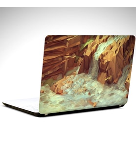 Şelale Low Poly Laptop Sticker 19 inch (40,5X27CM)