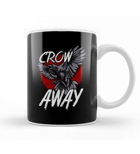 Crow Away Pun Funny Antisocial Gamer Introvert Kupa Bardak Porselen