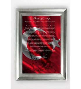 Gümüş Çerçeveli Atatürk Tablo cv1316