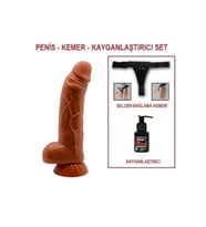 Yeni Nesil Çift Katmanlı Belden Bağlamalı 18 cm Realistik Dildo Penis