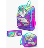 Coral High Kids Lavanta Su Yeşili Unicorn Desenli 3’lü Okul Çanta Seti SET0123729