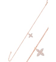 Söğütlü Silver Gümüş rose zirkon taşlı yonca bileklik
