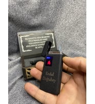 USB Şarjlı Özellikli Çakmak - Kişiye Özel Ahşap Kutulu