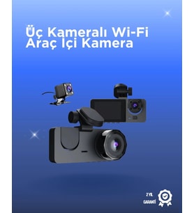 Gelişmiş G-Sensörlü Üçlü Araç Kamerası – 5” LCD Ekran ve Hareket Algılama