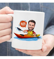 Kişiye Özel Kanocu Erkek Karikatürlü Kupa Bardak