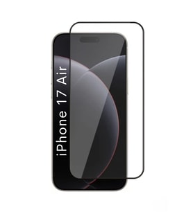 iPhone 17 Air Uyumlu Tam Kaplayan Premium Ekran Koruyucu Cam Anti-Static Özellikli Siyah Çerçeveli (Şeffaf)