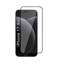 iPhone 17 Air Uyumlu Tam Kaplayan Premium Ekran Koruyucu Cam Anti-Static Özellikli Siyah Çerçeveli (Şeffaf)