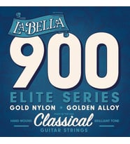 La Bella 900 Elite Klasik Gitar Teli Seti (Üst Segment - Golden Alloy)  Altın Alaşımlı Baslar, Parlak ve Net Tizler, Üstün Entonasyon ve Uzun Ömürlü Ton  Ölçüler: 4/4 Standart Klasik Gitar