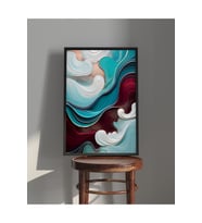Tablo  Ahşap Çerçeveli Tablo  Çerçeveli Poster  Soyut Dalga Temalı Tablo, Modern, Minimal Tablo (Karışık)