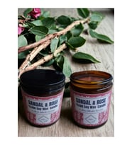 Bihal Sandalağacı ve Gül Kokulu Doğal Soya Wax Ahşap Fitil Mum (250ML - 510 Gr)