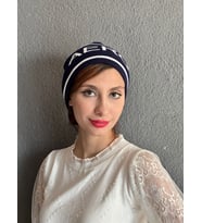 LACİVERT YAZILI YUMUŞAK UNİSEX BERE