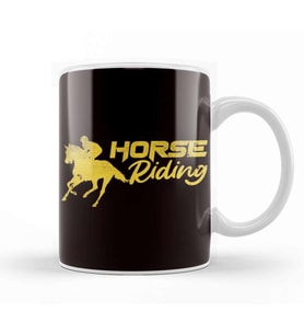 Horse Riding Equestrian Sport Horseshoe Dressage Gallop Kupa Bardak Porselen