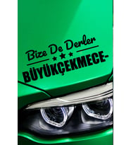 İstanbul Büyükçekmece Siyah Araç Sticker  İstanbul Bize De Derler  Büyükçekmeceli 40x15 cm Oto Sticker
