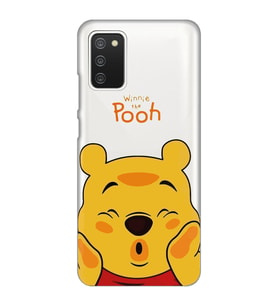 Samsung Galaxy A02S Uyumlu Winnie The Pooh Desenli Şeffaf Telefon Kılıfı