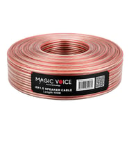 Magicvoice 2x1.50 Şeffaf Kırmızı Çizgili 100 Metre Hoparlör Kablosu