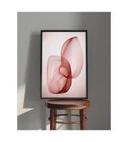 Tablo  Ahşap Çerçeveli Tablo  Çerçeveli Poster  Soyut, Minimalist, Bordo Şeffaf ,Modern Tablo (Karışık)