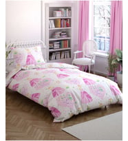 PRİNCESS PRENSES DESENLİ TEK KİŞİLİK KIZ ÇOCUK NEVRESİM TAKIMI %100 PAMUKLU RANFORCE KUMAŞ (Pembe)