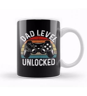 Dad Level Unlocked Gaming New Dad Baby Announcement Fathers Day Daddy To Be Video Game First 05 Kupa Bardak Porselen