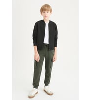 Erkek Çocuk Basic Kargo Cepli Jogger Paça Okul Eşofman Altı AK2322-1 (Haki)