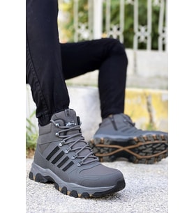 Big King Füme Çizgili Kauçuk Unisex Trekking Bot