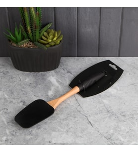 Silikon Bambu Saplı Perotti Siyah Spatula