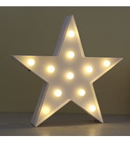 Led Işıklı Beyaz Yıldız Gece Lambası