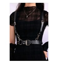 Elbise Üzeri Askılı Deri Kemer Harness (Siyah)