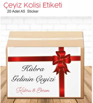 İsimli Çeyiz Kolisi Etiketi A5 20 Adet Etiket