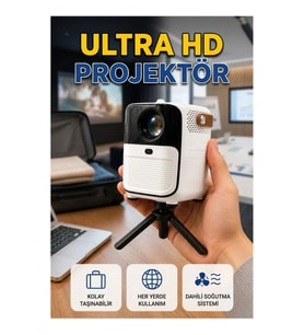 Taşınabilir Ultra HD 1080P Projektör – Ev Sineması ve Sunum İçin Kompakt Görüntü Cihazı