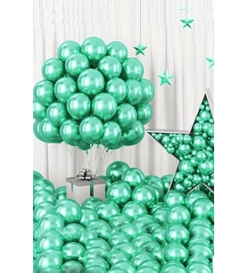 Beysüs Yeşil Krom Balon 7 adet 12inç