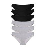 6 adet Süper Eko Set Likralı Kadın Slip Külot Siyah Gri