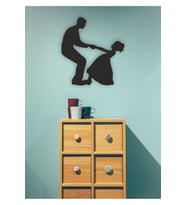Baba Kız Tablo Ahşap Mdf Lazer Kesim