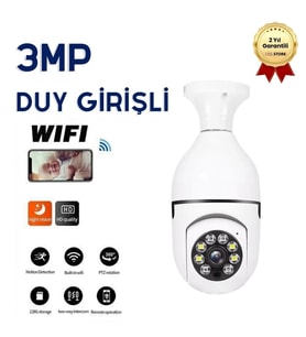 Akıllı Kablosuz IP Kamera Wifi 360 Derece Hareketli Gece Görüş Ses Kayıtllı Ampul Kamera Güvenlik Kamerası