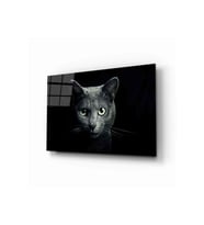 Miyrem Glasses Collection -A1^#  Kedi 8 Hayvan Cam Tablo (Çok Renkli)