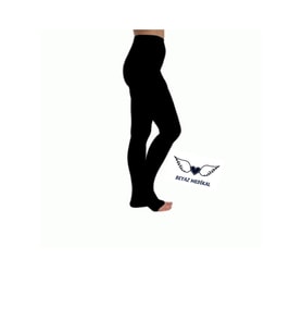DUKAVAS Orta Basınçlı (23 - 32 mmHg) Külotlu Varis Çorabı Siyah (Burnu Açık)