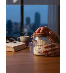 Mumelia Candles Bilgeliğin Işığı - Doğal Soya Cam Kavanoz Tasarım Dekoratif Mum