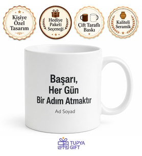 Motivasyon Severlere Özel Kupa Bardak Hediye İlham Verici Söz Baskılı
